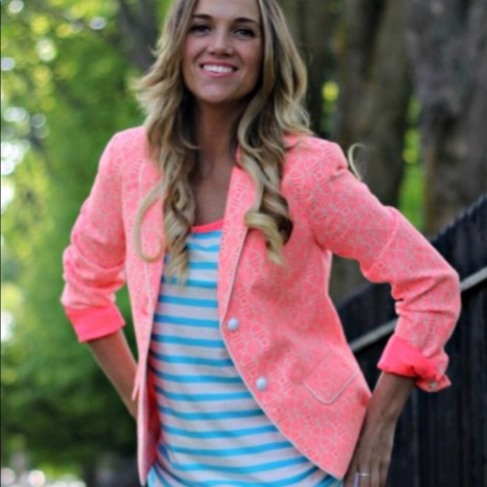 GAP Coral-Pink Patterned Blazer